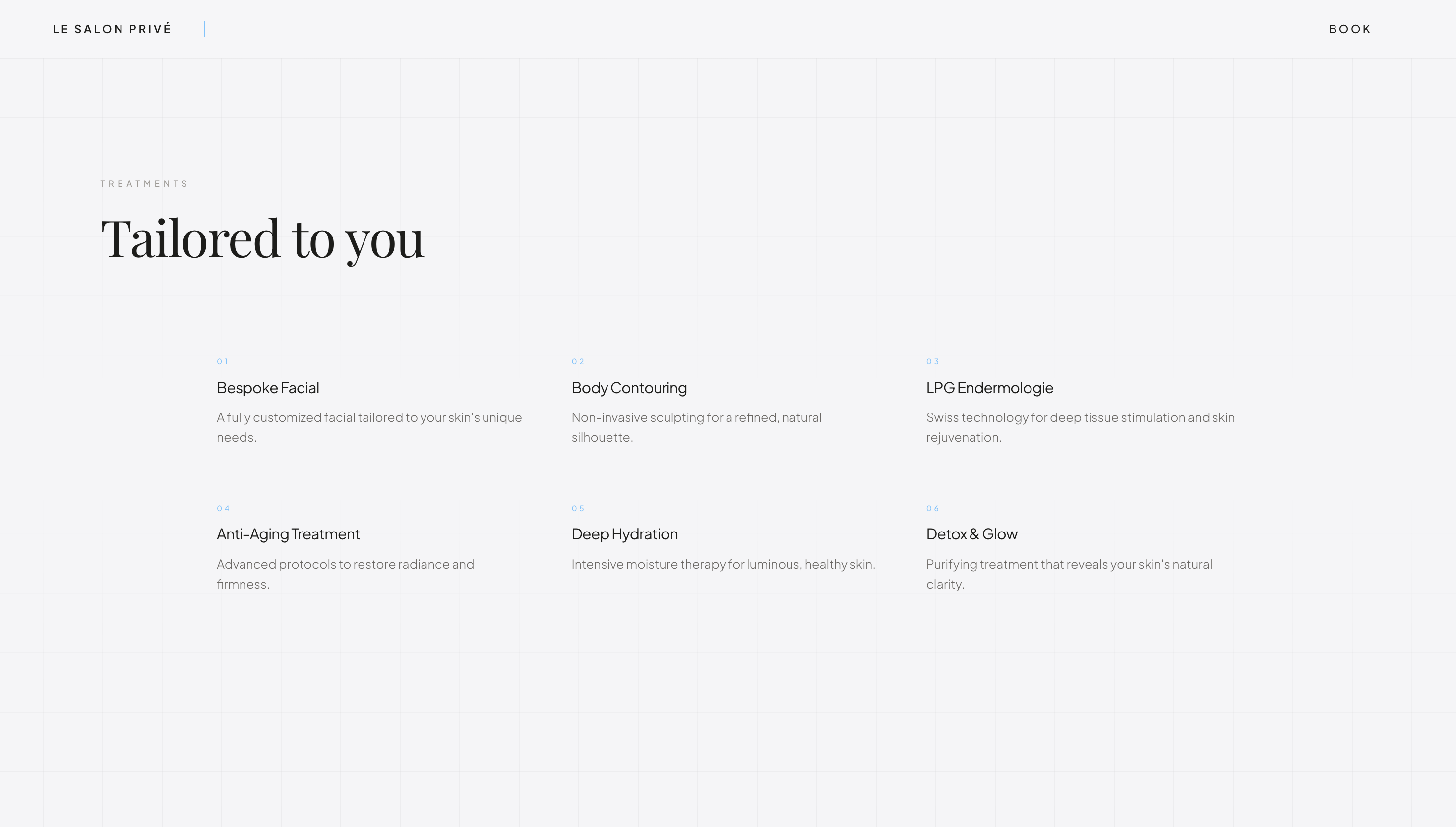 Le Salon Privé — Institute Section